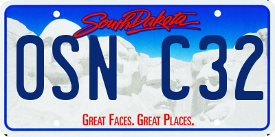 SD license plate 0SNC32