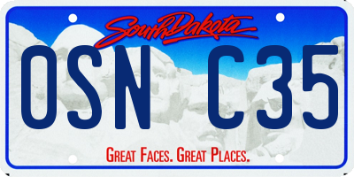 SD license plate 0SNC35