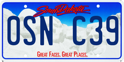 SD license plate 0SNC39