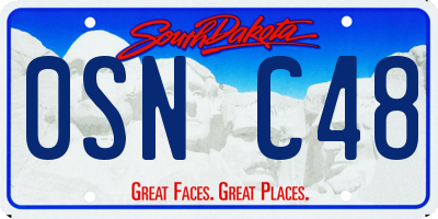 SD license plate 0SNC48