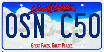 SD license plate 0SNC50