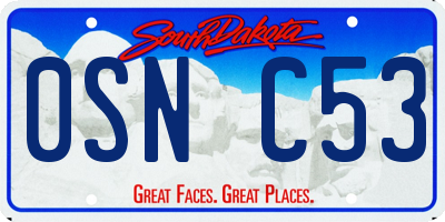 SD license plate 0SNC53