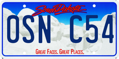SD license plate 0SNC54