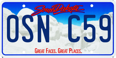 SD license plate 0SNC59