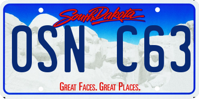 SD license plate 0SNC63