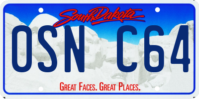 SD license plate 0SNC64