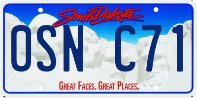SD license plate 0SNC71