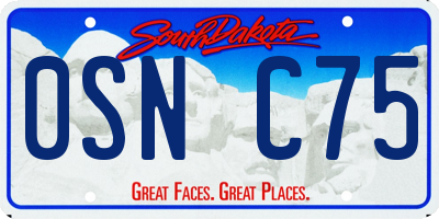 SD license plate 0SNC75
