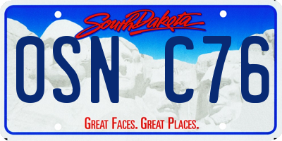 SD license plate 0SNC76
