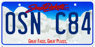 SD license plate 0SNC84