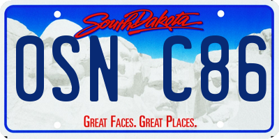 SD license plate 0SNC86