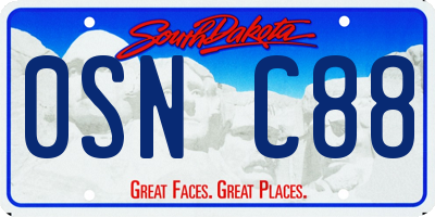 SD license plate 0SNC88