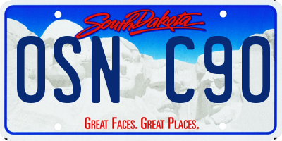 SD license plate 0SNC90