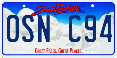 SD license plate 0SNC94
