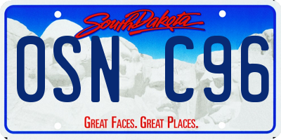 SD license plate 0SNC96