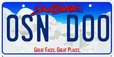 SD license plate 0SND00