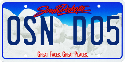 SD license plate 0SND05