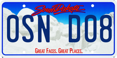 SD license plate 0SND08