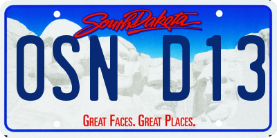 SD license plate 0SND13