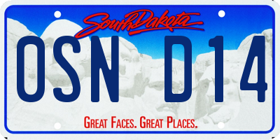 SD license plate 0SND14