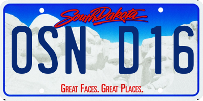 SD license plate 0SND16