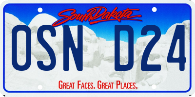 SD license plate 0SND24