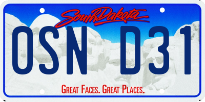 SD license plate 0SND31