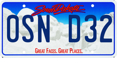 SD license plate 0SND32