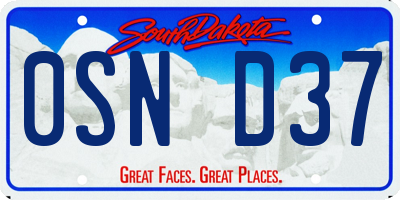 SD license plate 0SND37