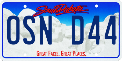 SD license plate 0SND44