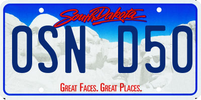 SD license plate 0SND50