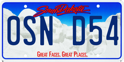SD license plate 0SND54