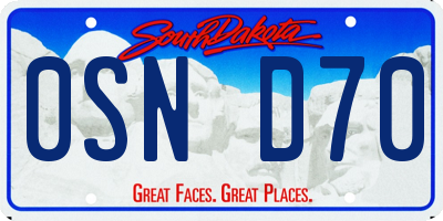 SD license plate 0SND70