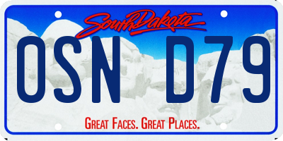 SD license plate 0SND79