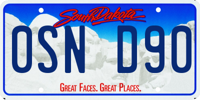 SD license plate 0SND90
