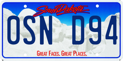 SD license plate 0SND94