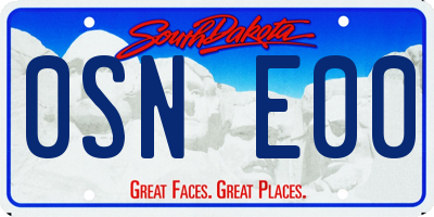 SD license plate 0SNE00