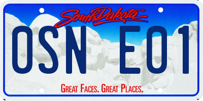 SD license plate 0SNE01