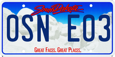 SD license plate 0SNE03