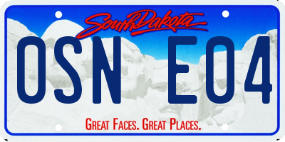 SD license plate 0SNE04