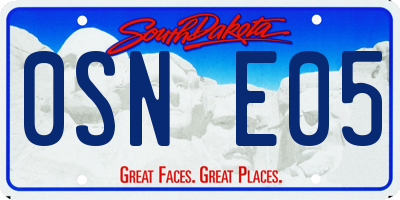 SD license plate 0SNE05