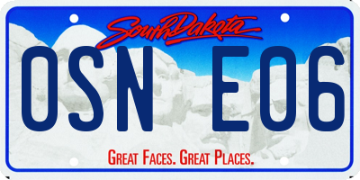 SD license plate 0SNE06