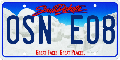 SD license plate 0SNE08