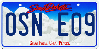 SD license plate 0SNE09