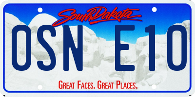 SD license plate 0SNE10