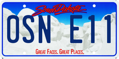 SD license plate 0SNE11