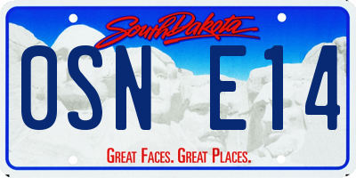 SD license plate 0SNE14