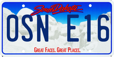 SD license plate 0SNE16
