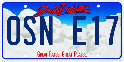 SD license plate 0SNE17