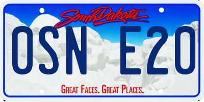 SD license plate 0SNE20